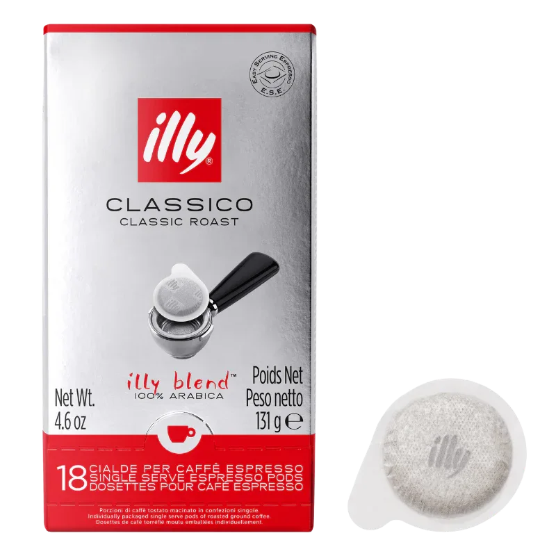 Illy E.S.E. Single Serve Pods - Classico, Intenso, Decaf (12 x 18 Pods Cases)